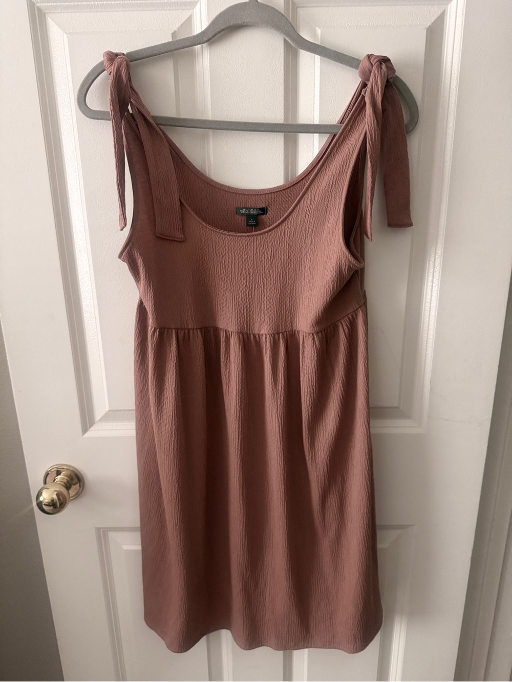 wild fable Tie-Shoulder Dusty Rose Mini Sun Dress